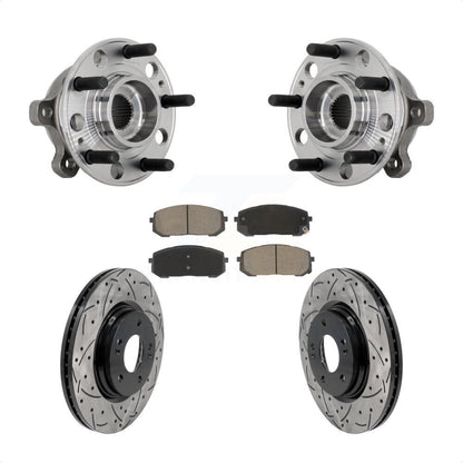 Hub Bearing Coat Drill Slot Brake Rotor Pads Front Kit For Hyundai Sonata Kia K5
