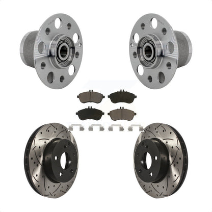 Hub Bearing Drilled Slot Brake Rotor & Pad Front Kit For Mercedes-Benz C300 C250