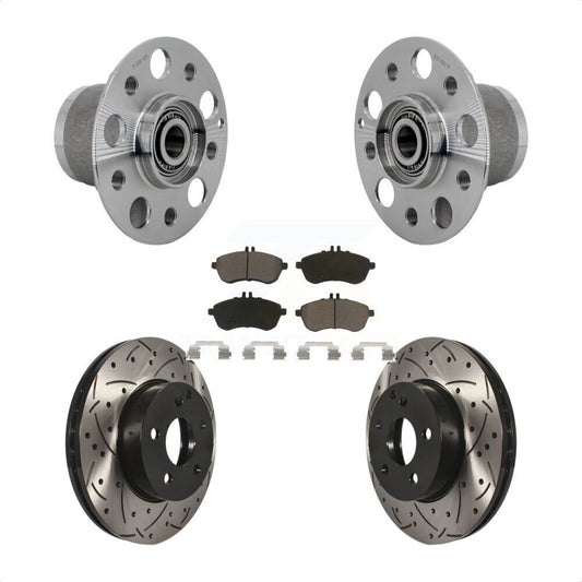 Hub Bearing Drilled Slot Brake Rotor & Pad Front Kit For Mercedes-Benz C300 C250