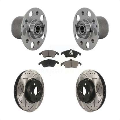Hub Bearing Drilled Slot Brake Rotor & Pad Front Kit For Mercedes-Benz E350 E400