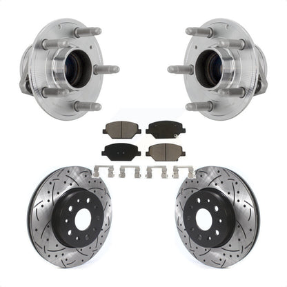 Hub Bearing Assembly Drilled Slot Brake Rotor Pad Front Kit For Chevrolet Camaro