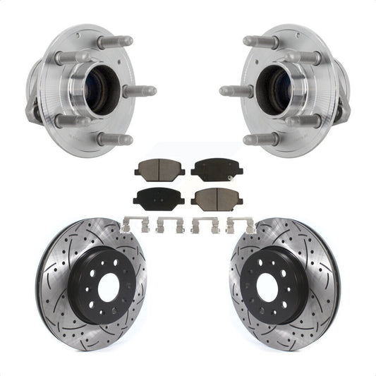Hub Bearing Assembly Drilled Slot Brake Rotor Pad Front Kit For Chevrolet Camaro