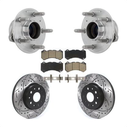 Hub Bearing Coat Drill Slot Brake Rotor Pad Front Kit For Chevrolet Camaro LT LS