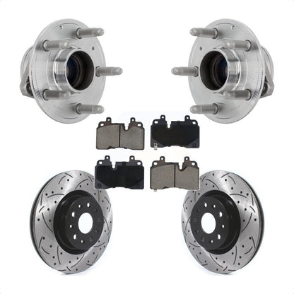 Hub Bearing Coat Drill Slot Brake Rotor Pads Front Kit For 2019 Cadillac CT6 RWD