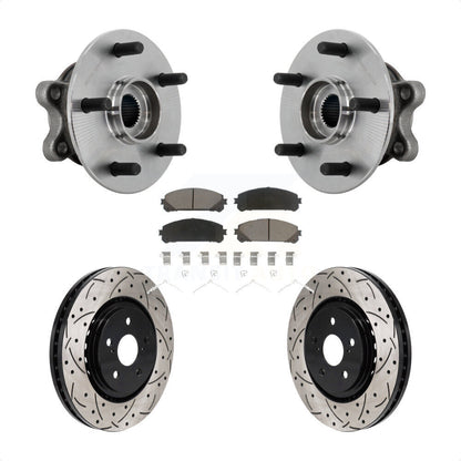 Hub Bearing Drilled Slot Brake Rotor & Pad Front Kit For 2021-2023 Toyota Sienna