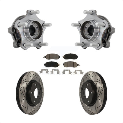 Hub Bearing Drilled Slot Brake Rotor & Pad Front Kit For 2019-2023 Nissan Altima