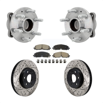 Hub Bearing Drill Slot Brake Rotor Pads Front Kit For Chevrolet Colorado GMC RWD