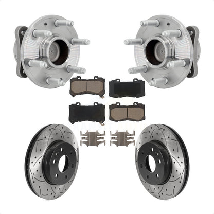 Hub Bearing Drill Slot Brake Rotor Pads Front Kit For Chevrolet Colorado GMC RWD