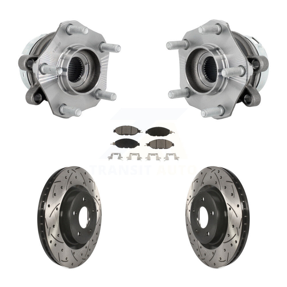 Hub Bearing Assembly Coat Drill Slot Brake Rotor Pad Front Kit For Nissan Murano
