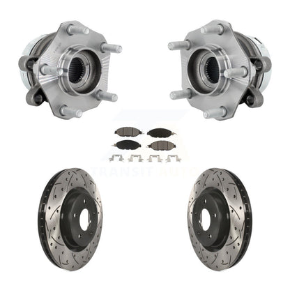 Hub Bearing Assembly Coat Drill Slot Brake Rotor Pad Front Kit For Nissan Murano