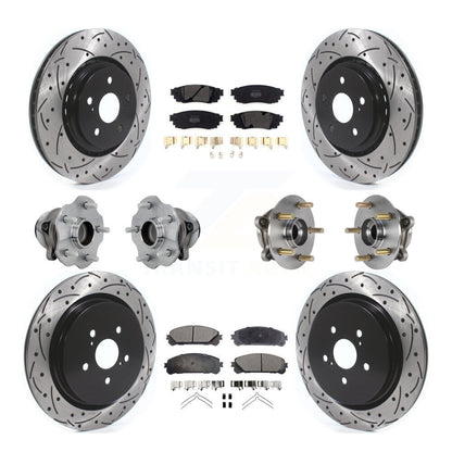 Hub Bearing Coated Brake Rotor Pads Front Rear Kit (10Pc) For Lexus RX350 RX350L