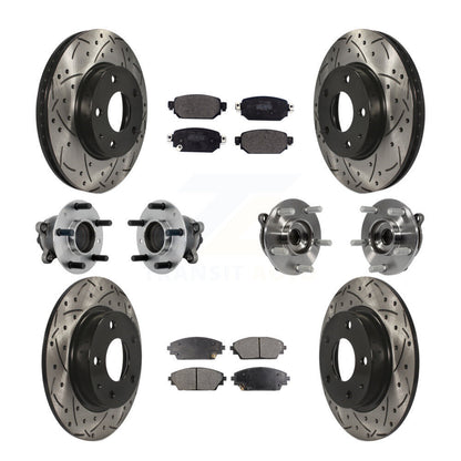 Hub Bearing Coat Brake Rotor Pads Front Rear Kit (10Pc) For 19-21 Mazda CX-3 FWD