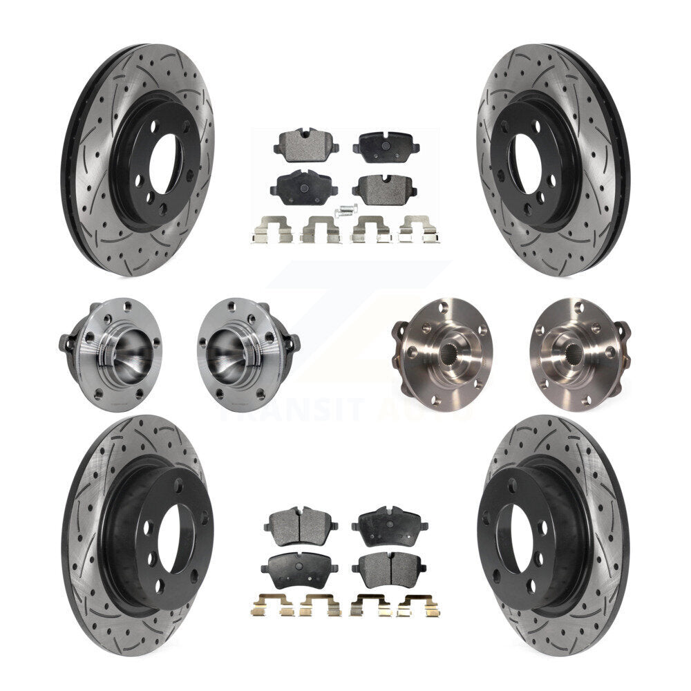Hub Bearing Coated Brake Rotor Pad Front Rear Kit (10Pc) For Mini Cooper Paceman