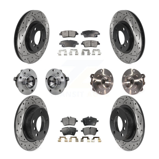 Hub Bearing Coated Brake Rotor Pad Front Rear Kit (10Pc) For Mini Cooper Paceman