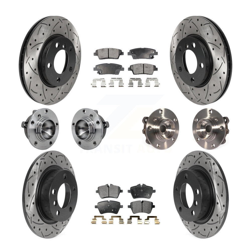 Hub Bearing Coated Brake Rotor Pad Front Rear Kit (10Pc) For Mini Cooper Paceman