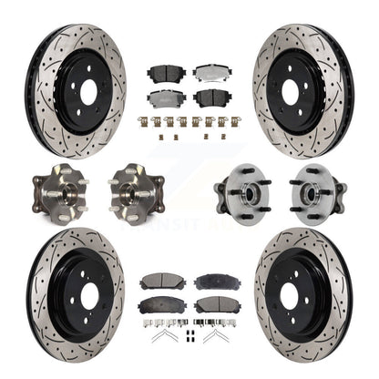 Hub Bearing Coated Brake Rotor & Pad Front Rear Kit (10Pc) For Toyota Sienna AWD