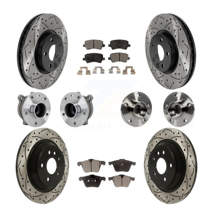 Hub Bearing Coated Disc Brake Rotor And Pads Front Rear Kit (10Pc) For Volvo V70