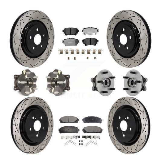 Hub Bearing Coat Brake Rotor Pad Front Rear Kit (10Pc) For Toyota Highlander AWD
