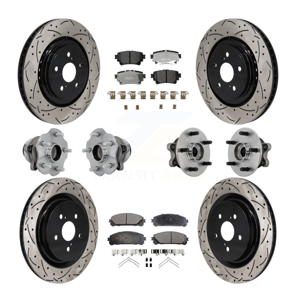 Hub Bearing Coat Brake Rotor Pad Front Rear Kit (10Pc) For Toyota Highlander FWD