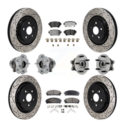 Hub Bearing Coat Brake Rotor Pad Front Rear Kit (10Pc) For Toyota Highlander FWD