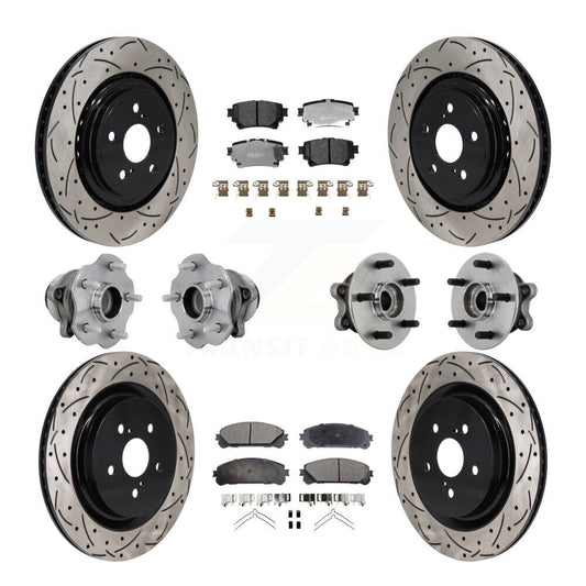 Hub Bearing Coat Brake Rotor Pad Front Rear Kit (10Pc) For Toyota Highlander FWD