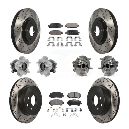 Hub Bearing Coated Disc Brake Rotor & Pads Front Rear Kit (10Pc) For Nissan Juke