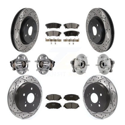 Hub Bearing Coated Disc Brake Rotor & Pads Front Rear Kit (10Pc) For Toyota C-HR