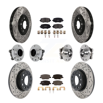 Hub Bearing Coated Brake Rotor Pads Front Rear Kit (10Pc) For Jeep Renegade Fiat