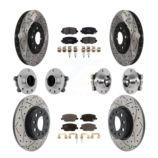 Hub Bearing Coated Brake Rotor Pads Front Rear Kit (10Pc) For Jeep Renegade Fiat
