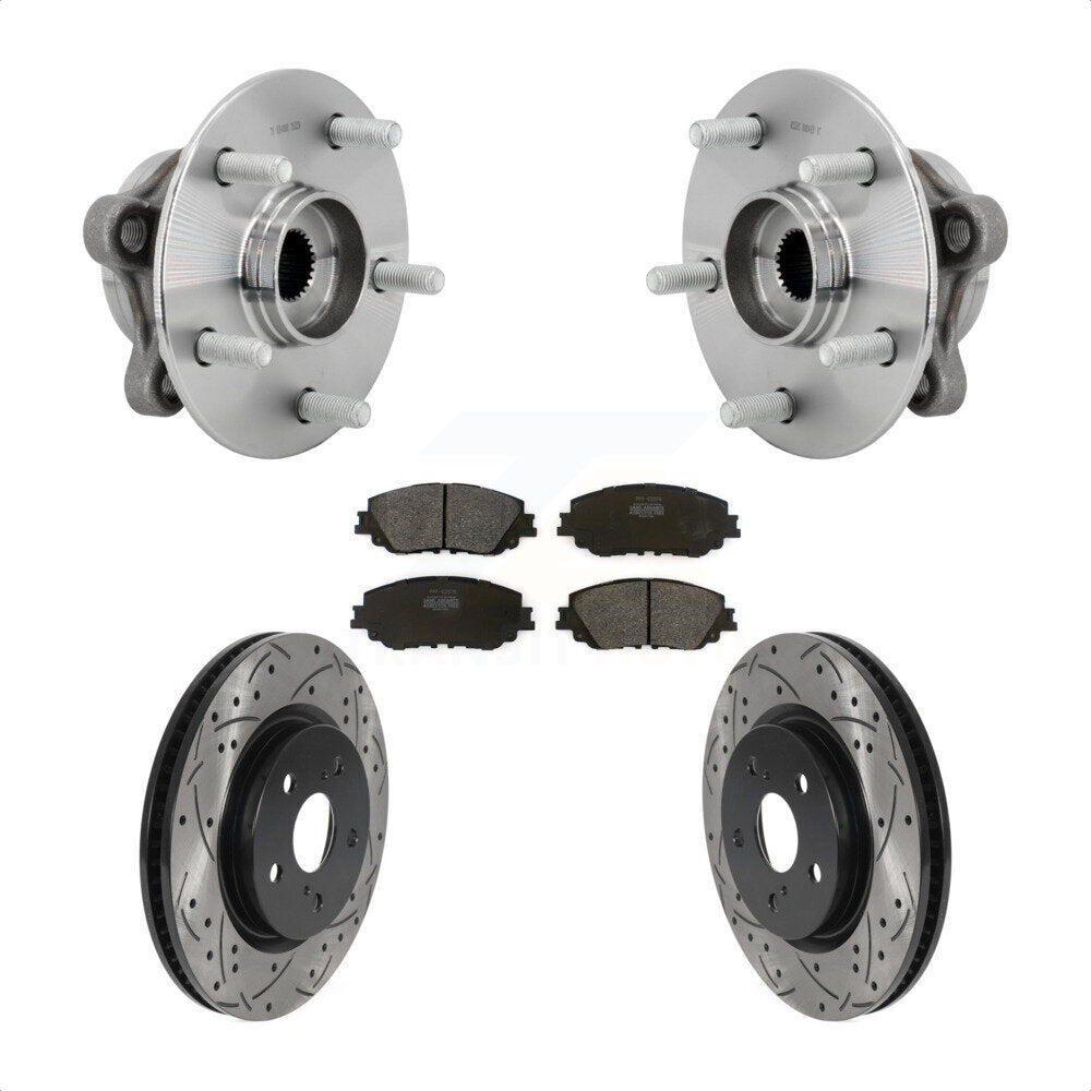 Hub Bearing Drilled Slot Brake Rotor Pads Front Kit For Toyota C-HR Lexus UX250h