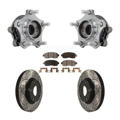 Hub Bearing Drilled Slot Brake Rotor & Pad Front Kit For 2019-2023 Nissan Altima