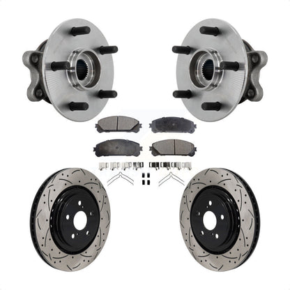 Hub Bearing Drill Slot Brake Rotor Pad Front Kit For 2020-2022 Toyota Highlander
