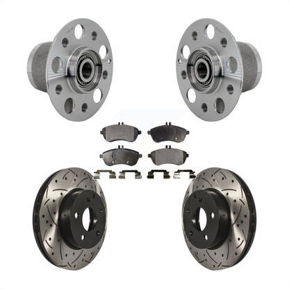Hub Bearing Drilled Slot Brake Rotor & Pad Front Kit For Mercedes-Benz C300 C250