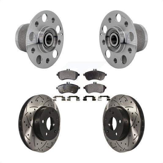 Hub Bearing Drilled Slot Brake Rotor & Pad Front Kit For Mercedes-Benz C300 C250