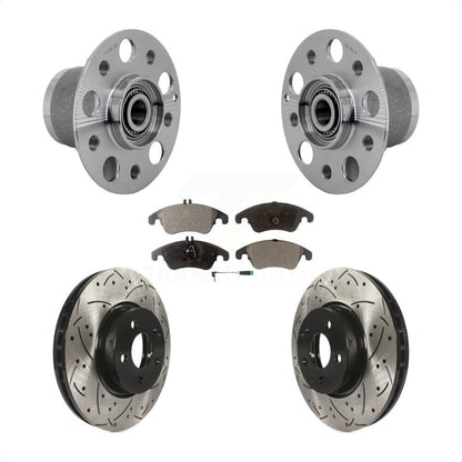 Hub Bearing Drilled Slot Brake Rotor & Pad Front Kit For Mercedes-Benz C300 E350