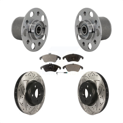 Hub Bearing Drilled Slot Brake Rotor & Pad Front Kit For Mercedes-Benz E350 E400