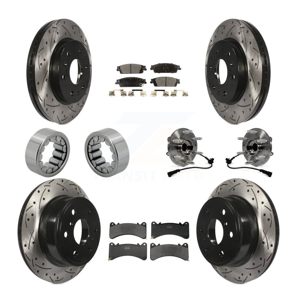 Hub Bearing Coat Brake Rotor Pads Shoe Front Rear Kit (10Pc) For GMC Sierra 1500
