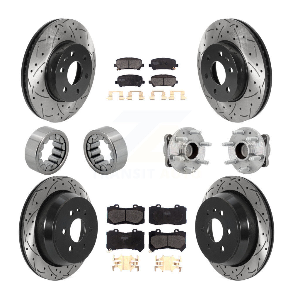 Hub Bearing Coated Brake Rotor Pads Shoe Front Rear Kit (10Pc) For Chevrolet GMC