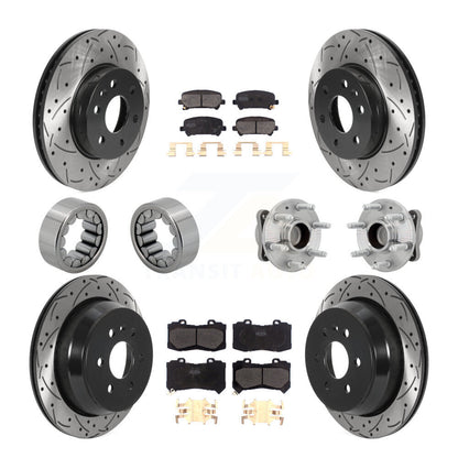 Hub Bearing Coated Brake Rotor Pads Shoe Front Rear Kit (10Pc) For Chevrolet GMC