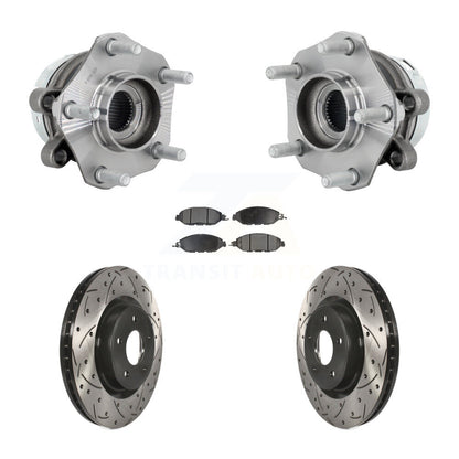 Hub Bearing Assembly Coat Drill Slot Brake Rotor Pad Front Kit For Nissan Murano