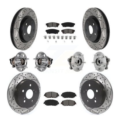 Hub Bearing Coated Disc Brake Rotor & Pads Front Rear Kit (10Pc) For Toyota C-HR