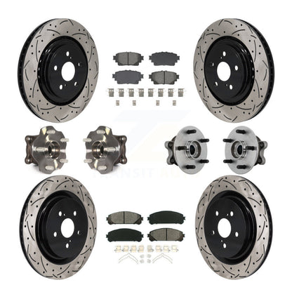 Hub Bearing Coat Brake Rotor Pad Front Rear Kit (10Pc) For Toyota Highlander AWD