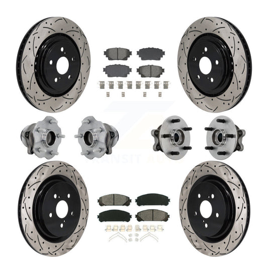 Hub Bearing Coat Brake Rotor Pad Front Rear Kit (10Pc) For Toyota Highlander FWD