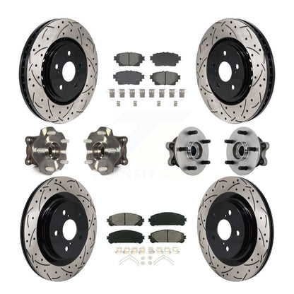 Hub Bearing Coated Brake Rotor & Pad Front Rear Kit (10Pc) For Toyota Sienna AWD