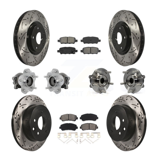Hub Bearing Coated Disc Brake Rotor & Pads Front Rear Kit (10Pc) For Nissan Juke