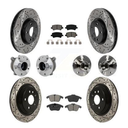 Hub Bearing Coated Brake Rotor Pad Front Rear Kit (10Pc) For 13-14 Volvo S60 FWD