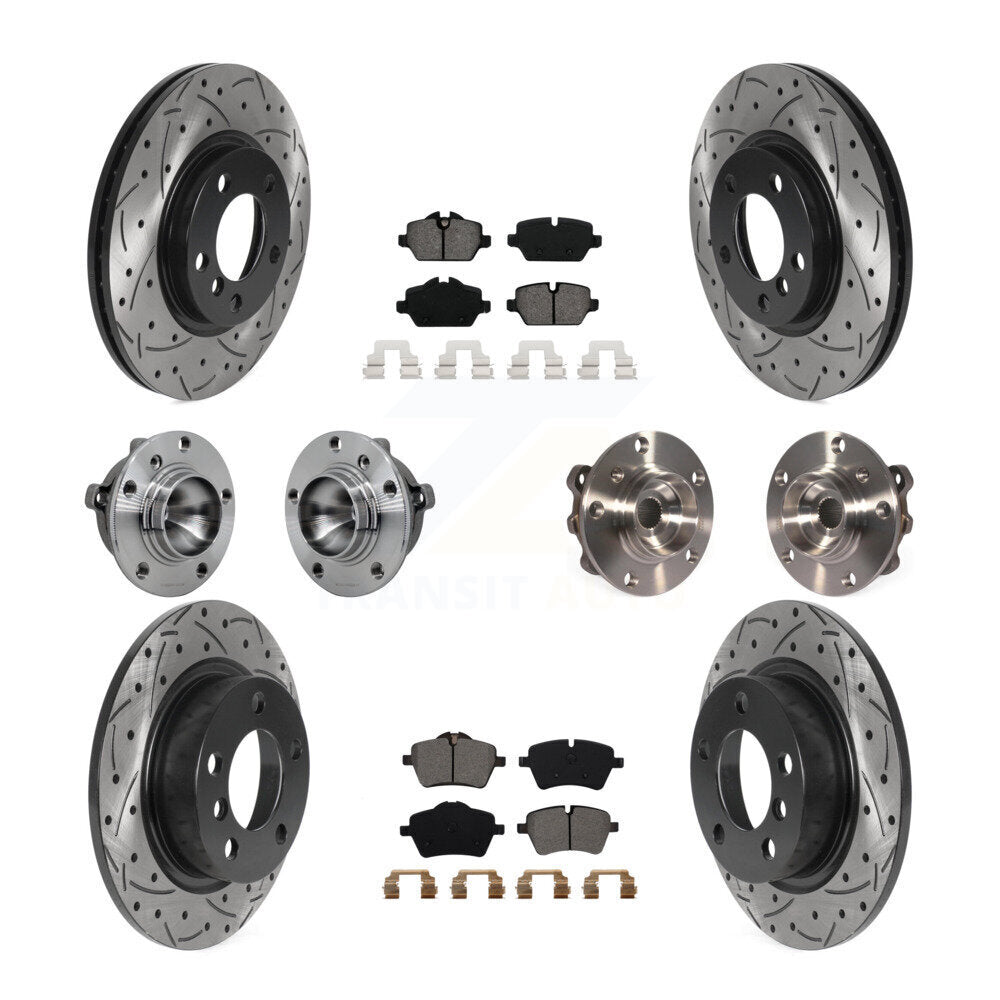 Hub Bearing Coated Brake Rotor Pad Front Rear Kit (10Pc) For Mini Cooper Paceman
