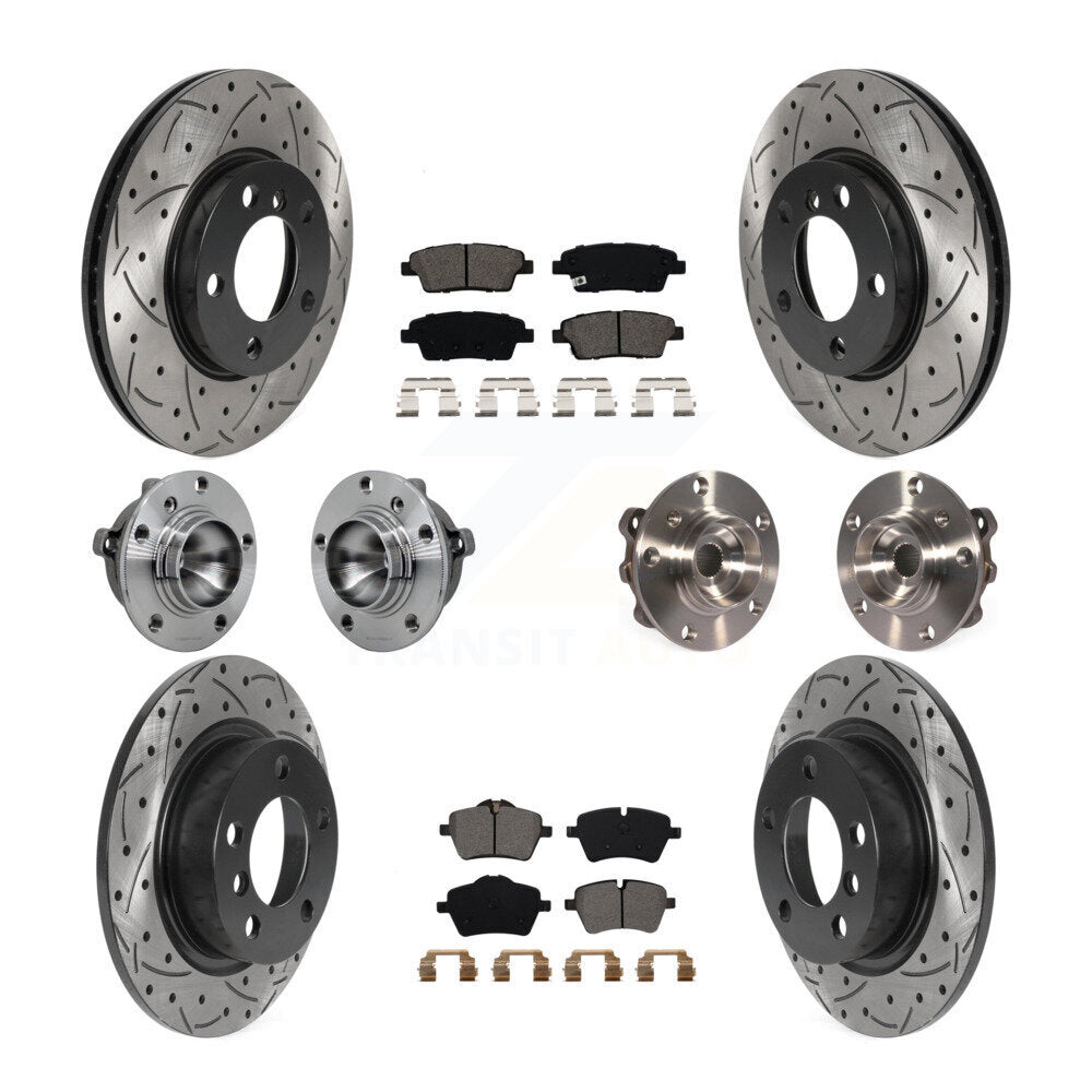 Hub Bearing Coated Brake Rotor Pad Front Rear Kit (10Pc) For Mini Cooper Paceman
