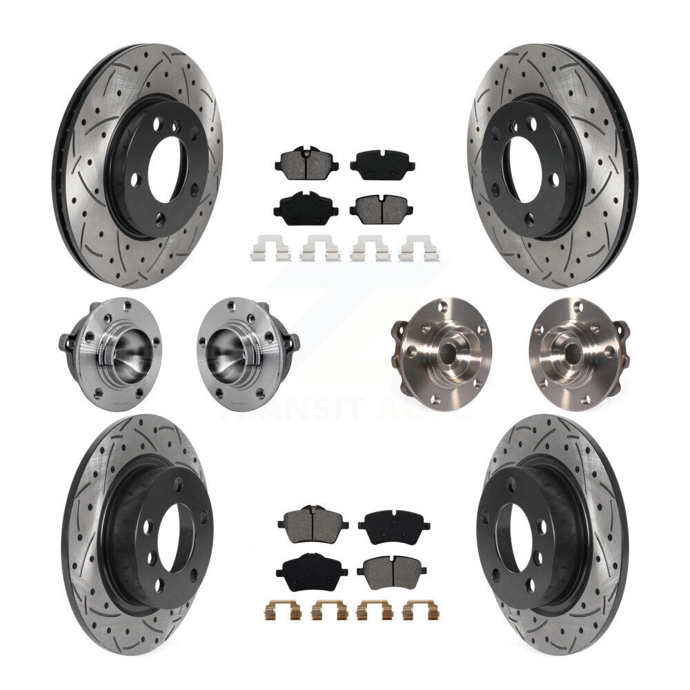 Hub Bearing Coated Brake Rotor Pad Front Rear Kit (10Pc) For Mini Cooper Paceman