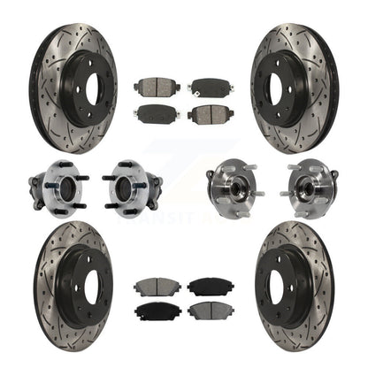 Hub Bearing Coat Brake Rotor Pads Front Rear Kit (10Pc) For 19-21 Mazda CX-3 FWD
